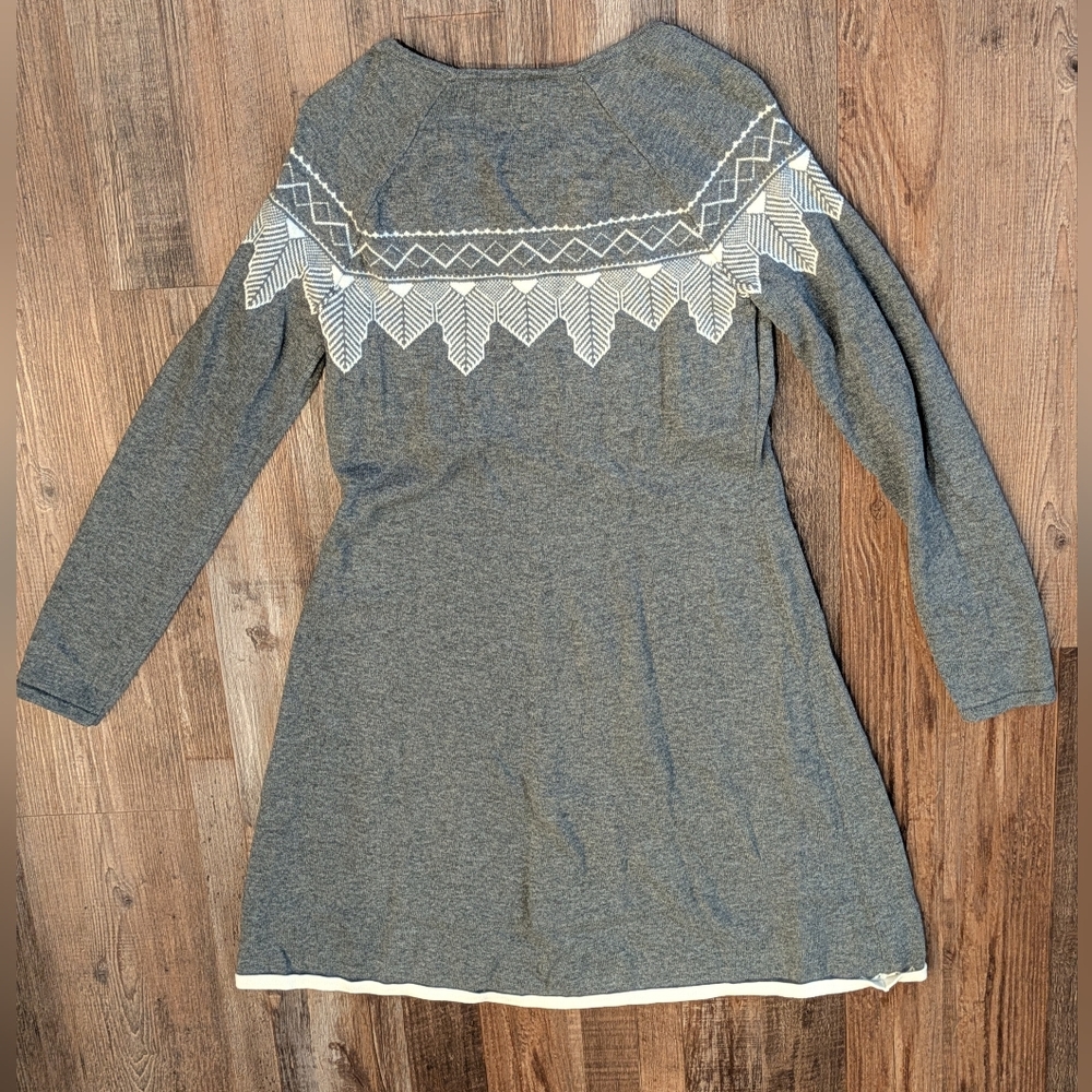Royal Robbins Wool All Season Sweater Dress Long Sleeve White Gray Size M - Picture 2 of 13